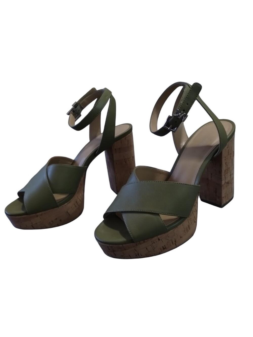 MICHAEL KORS Leather Oregano Odette Platform Sandals Women's Size 7M